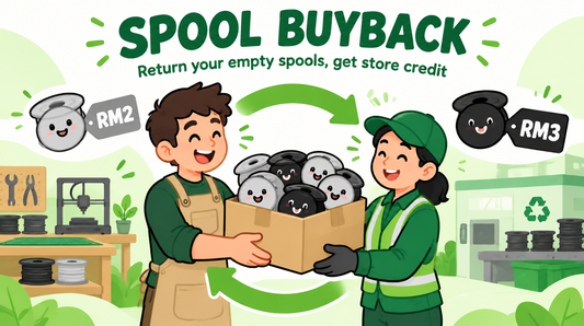 Spool Buyback: grey spools RM2, black spools RM3